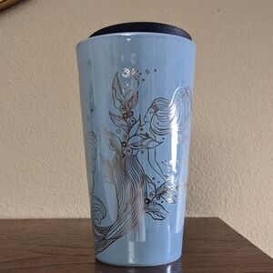 NEW Starbucks 2023 Blue Icicle Siren Iridescent Ceramic Travel Tumbler Mermaid
